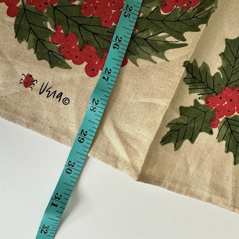 Vintage Vera Neumann Wreath Tea Towel Kitchen Christmas MCM